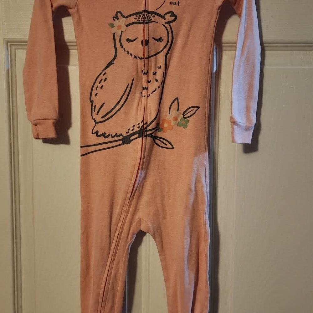 Cozy Peach Owl Kids Footie